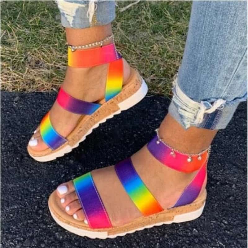 Rainbow Platform Sandals