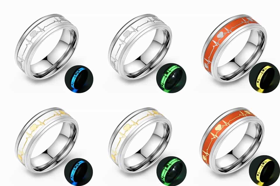 Stainless Steel Glow In The Dark Ring | sebastian7